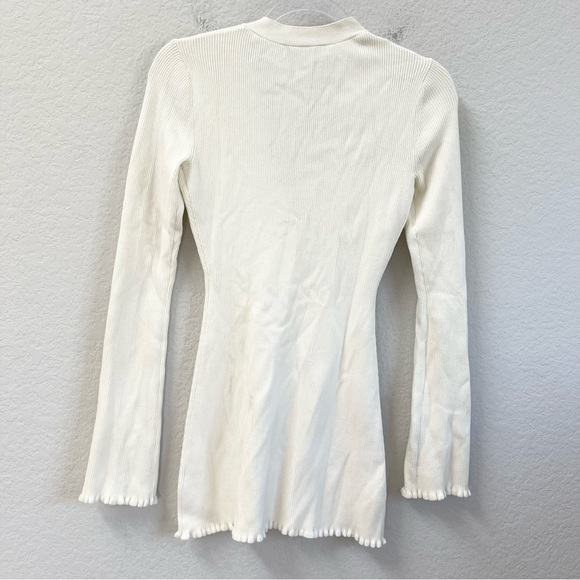Weekend Stories Lux Ribbed Cardigan Ivory Size XS - Picture 3 of 6